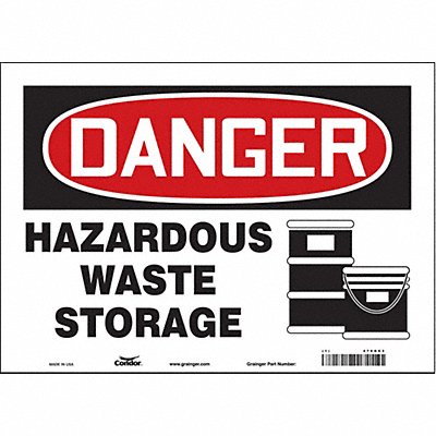 CONDOR 470G63 Safety Sign 10 inx14 in Vinyl