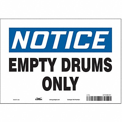 CONDOR 470H01 Safety Sign 7 in x 10 in Vinyl
