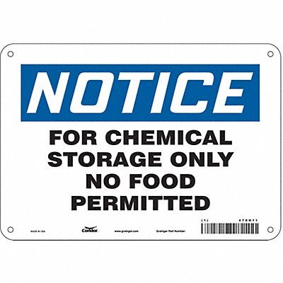 CONDOR 470H11 Safety Sign 7 inx10 in Polyethylene