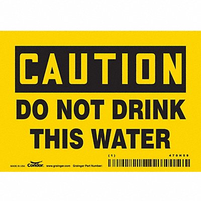 CONDOR 470H59 Safety Sign 3.5in x 5in Vinyl