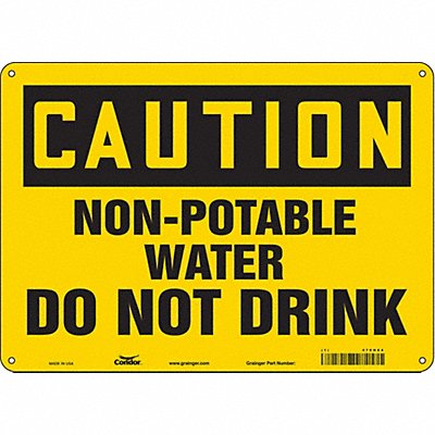 CONDOR 470H64 Safety Sign 10 in x 14 in Aluminum