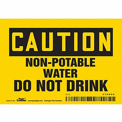 CONDOR 470H68 Safety Sign 3 1/2 inx5 in Vinyl