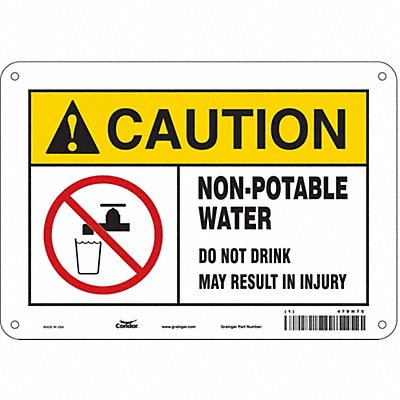CONDOR 470H75 Safety Sign 7 in x 10 in Polyethylene