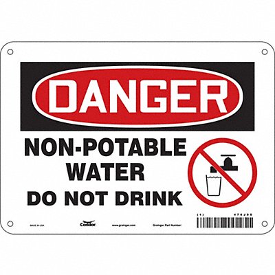 CONDOR 470J05 Safety Sign 7 in x 10 in Aluminum
