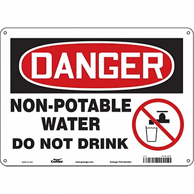 CONDOR 470J06 Safety Sign 10 in x 14 in Aluminum