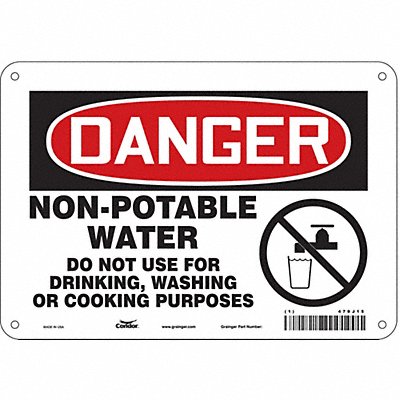 CONDOR 470J15 Safety Sign 7 inx10 in Polyethylene