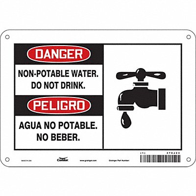CONDOR 470J23 Safety Sign 7 in x 10 in Aluminum