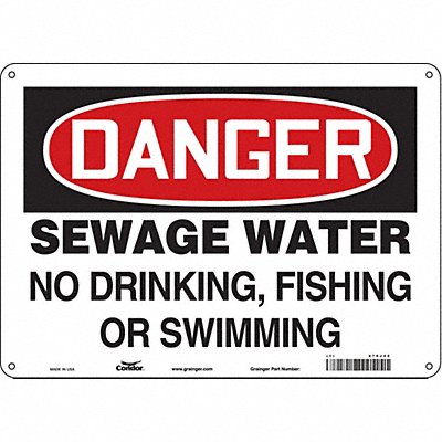 CONDOR 470J42 Safety Sign 10 in x 14 in Polyethylene