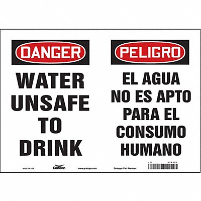 CONDOR 470J51 Safety Sign 10 in x 14 in Vinyl