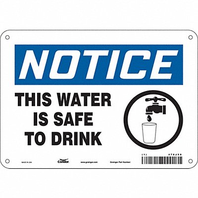 CONDOR 470J59 Safety Sign 7 in x 10 in Aluminum