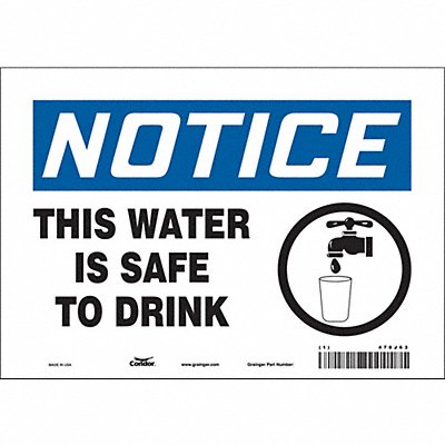 CONDOR 470J63 Safety Sign 7 in x 10 in Vinyl