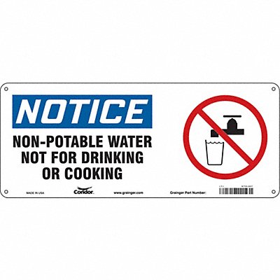 CONDOR 470J87 Safety Sign 7 in x 17 in Polyethylene