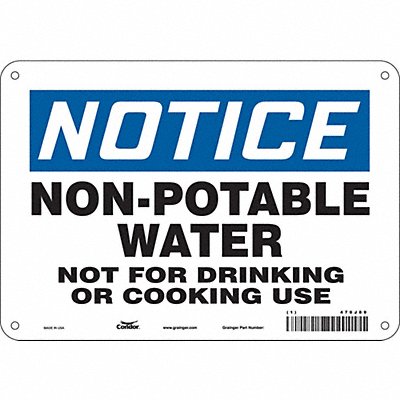 CONDOR 470J89 Safety Sign 7 in x 10 in Aluminum