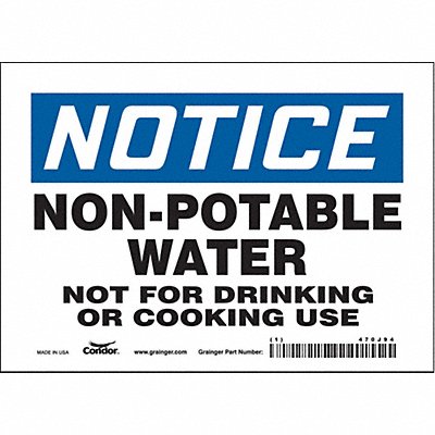 CONDOR 470J94 Safety Sign 5 in x 7 in Vinyl