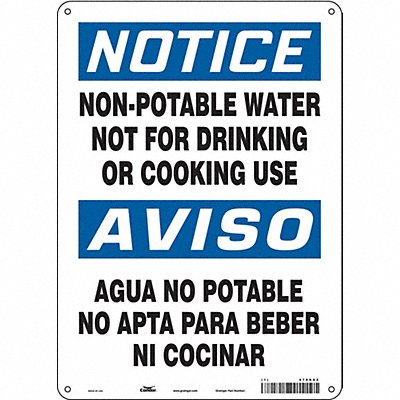 CONDOR 470K02 Safety Sign 14 in x 10 in Polyethylene
