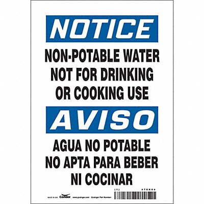 CONDOR 470K04 Safety Sign 10 inx7 in Vinyl