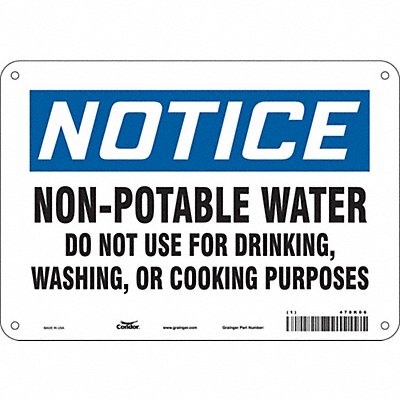 CONDOR 470K06 Safety Sign 7 in x 10 in Aluminum