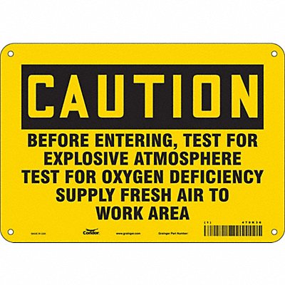 CONDOR 470K36 Safety Sign 7 in x 10 in Aluminum