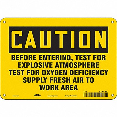 CONDOR 470K38 Safety Sign 7 in x 10 in Polyethylene