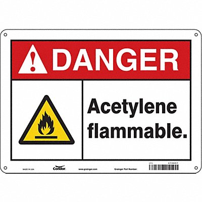 CONDOR 470K57 Safety Sign 10 inx14 in Polyethylene