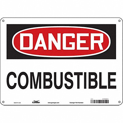 CONDOR 470K61 Safety Sign 10 inx14 in Aluminum
