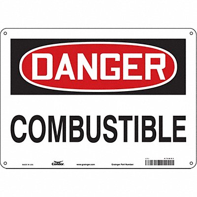 CONDOR 470K63 Safety Sign 10 inx14 in Polyethylene