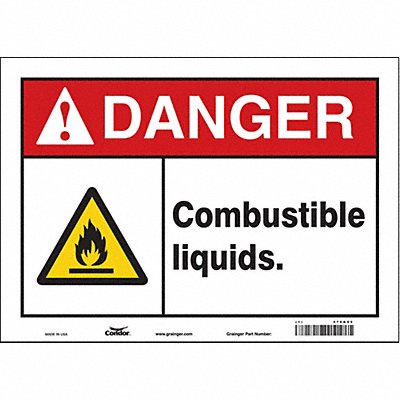 CONDOR 470K95 Safety Sign 10 in x 14 in Vinyl