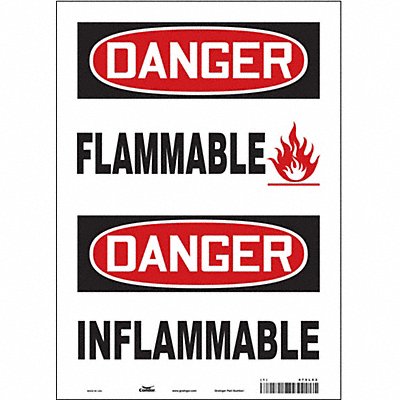 CONDOR 470L02 Safety Sign 14 in x 10 in Vinyl