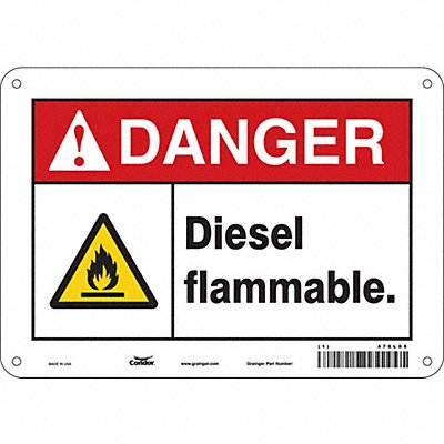 CONDOR 470L05 Safety Sign 7 inx10 in Polyethylene