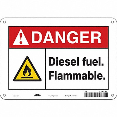 CONDOR 470L09 Safety Sign 7 in x 10 in Aluminum