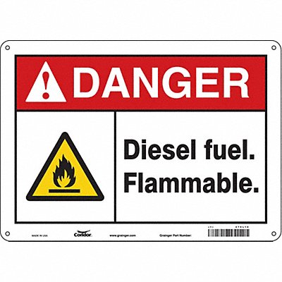 CONDOR 470L10 Safety Sign 10 inx14 in Aluminum