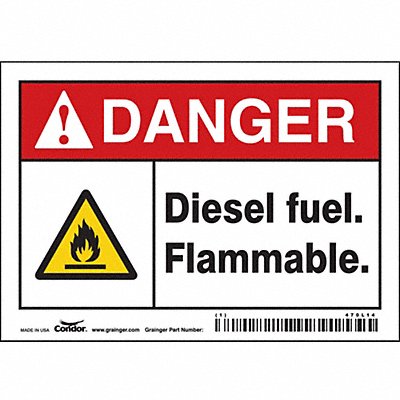 CONDOR 470L14 Safety Sign 3 1/2 inx5 in Vinyl