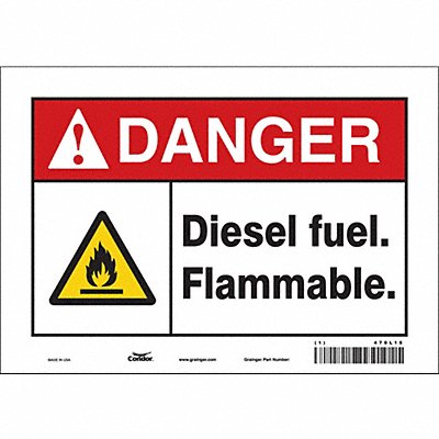 CONDOR 470L15 Safety Sign 7 inx10 in Vinyl