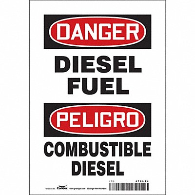 CONDOR 470L24 Safety Sign 10 inx7 in Vinyl
