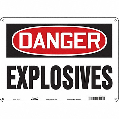 CONDOR 470L40 Safety Sign 10 inx14 in Aluminum