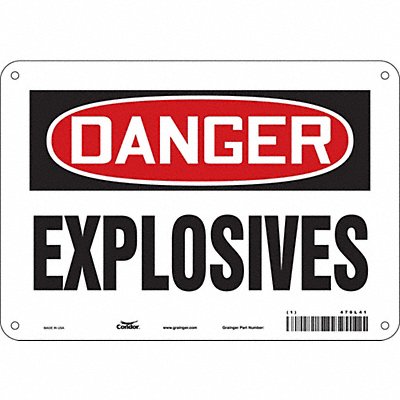 CONDOR 470L41 Safety Sign 7 inx10 in Polyethylene