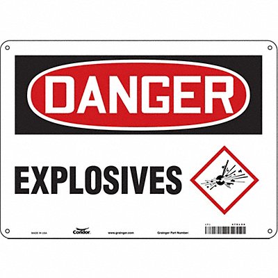 CONDOR 470L50 Safety Sign 10 inx14 in Polyethylene