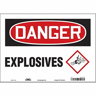 CONDOR 470L52 Safety Sign 10 inx14 in Vinyl