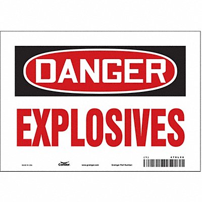 CONDOR 470L58 Safety Sign 7 in x 10 in Vinyl