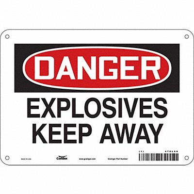 CONDOR 470L60 Safety Sign 7 in x 10 in Aluminum