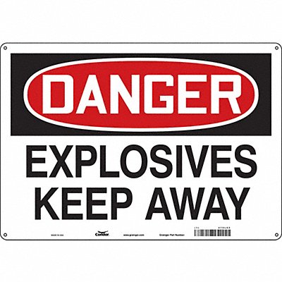 CONDOR 470L62 Safety Sign 14 in x 20 in Aluminum