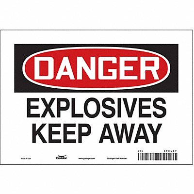 CONDOR 470L67 Safety Sign 7 in x 10 in Vinyl
