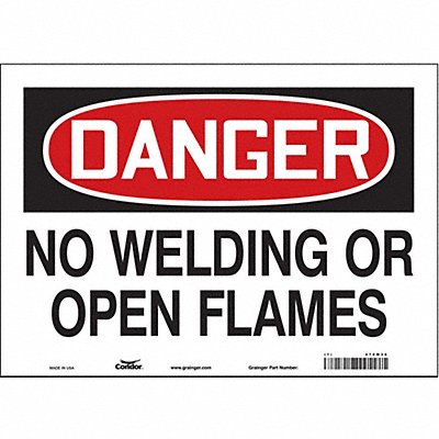 CONDOR 470M36 Safety Sign 10 inx14 in Vinyl