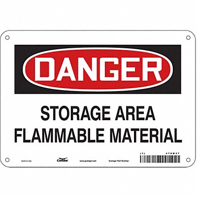 CONDOR 470M37 Safety Sign 7 in x 10 in Aluminum