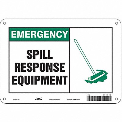 CONDOR 470N12 Safety Sign 7 in x 10 in Polyethylene