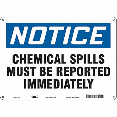 CONDOR 470N51 Safety Sign 10 in x 14 in Polyethylene