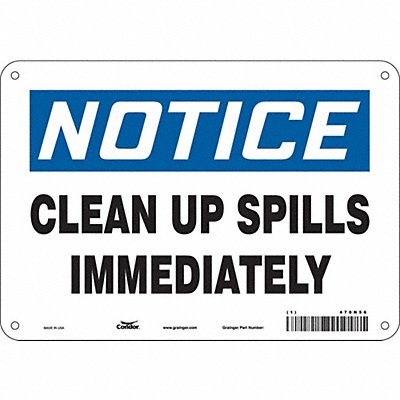 CONDOR 470N56 Safety Sign 7 in x 10 in Polyethylene