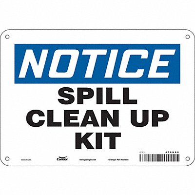 CONDOR 470N60 Safety Sign 7 in x 10 in Aluminum