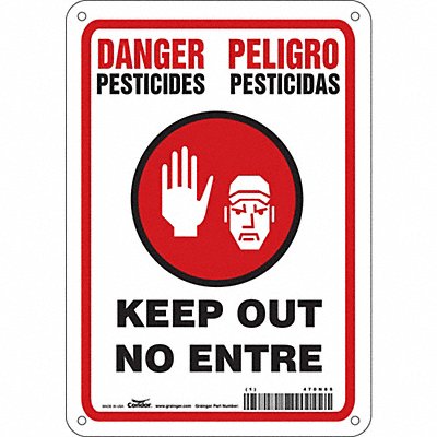 CONDOR 470N85 J8483 Safety Sign 10 in x 7 in Vinyl