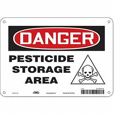 CONDOR 470P02 Safety Sign 7 in x 10 in Aluminum